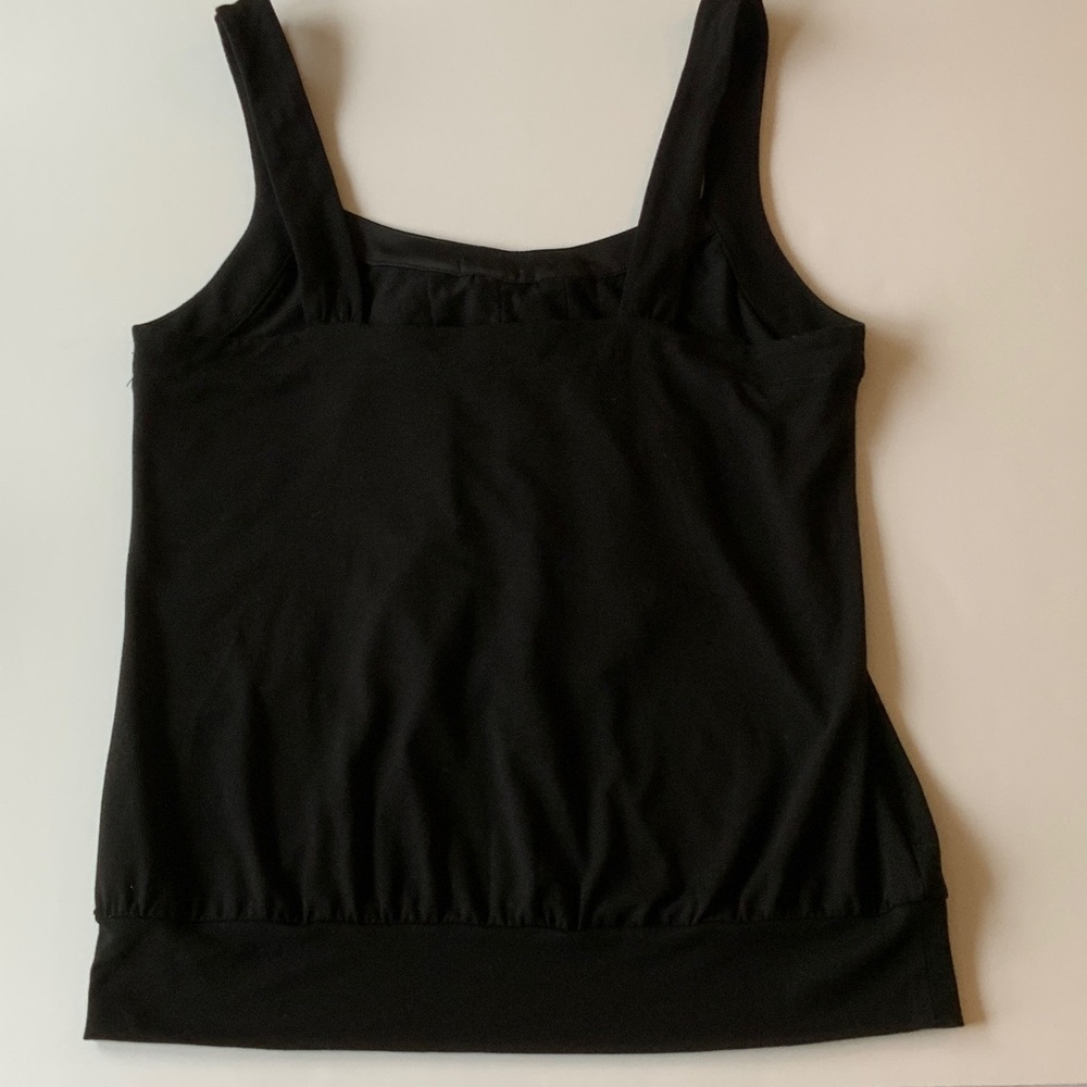 WHBM Black Ruffle Front Tank Top - Picture 6 of 8